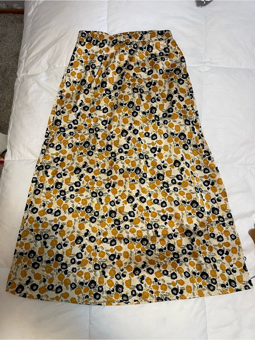 NEW MIKAROSE printed yellow floral maxi skirt Sz XS